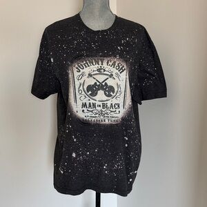 Johnny Cash soft Black Graphic T-Shirt large